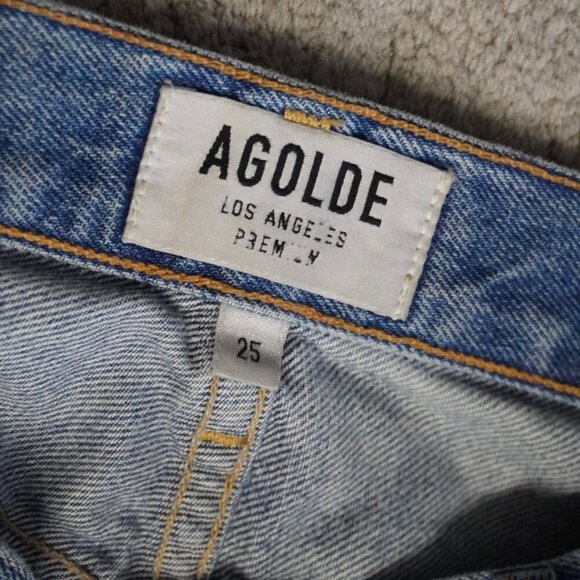 Agolde blue wide leg distressed in 25 upcycled - Picture 5 of 9